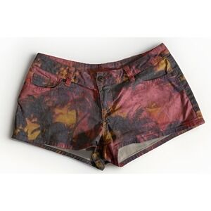 Arizona Jean Shorts Low Rise Palm Trees Hawaiian Tropical Sunset Women's Size 7